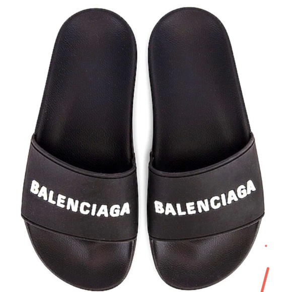 ✨BALENCIAGA “ICONIC” BLACK ( POOL ) SLIDES ✨ CLOSET STAPLE - Picture 12 of 12